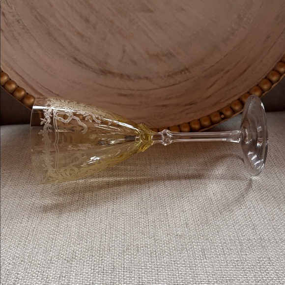 Fostoria June Topaz (Yellow) 2 Crystal Water Glasses Rare Find From 1930’s - Picture 5 of 11